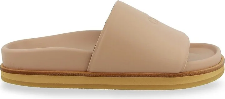Logo Leather Slides