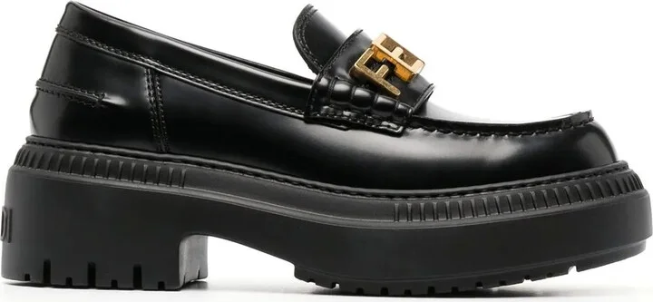 Logo-Lettered Chunky-Sole Loafers