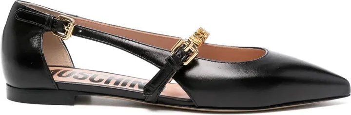 Logo-Lettering Ballet Flats