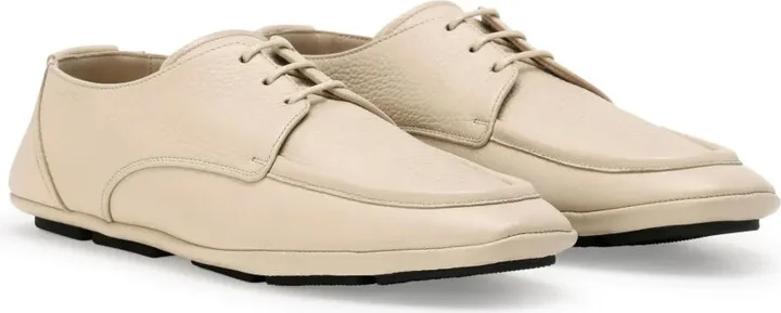 logo-lettering deerskin Derby shoes - Image 2