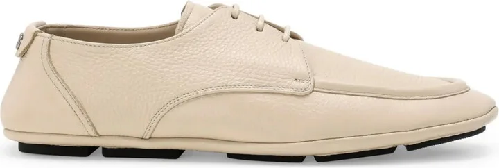 logo-lettering deerskin Derby shoes