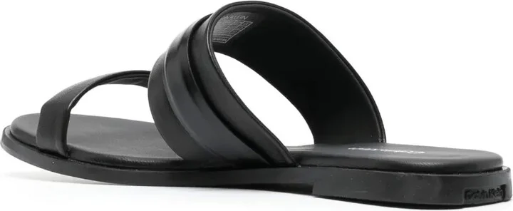 Logo-Lettering Flat Leather Sandals - Image 3