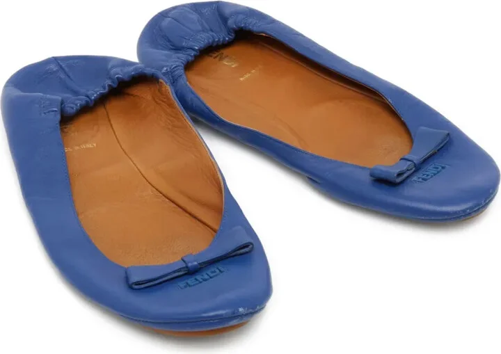 Logo-Lettering Leather Ballet Flats - Image 2