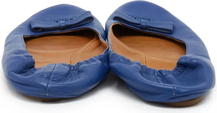 Logo-Lettering Leather Ballet Flats - Image 3