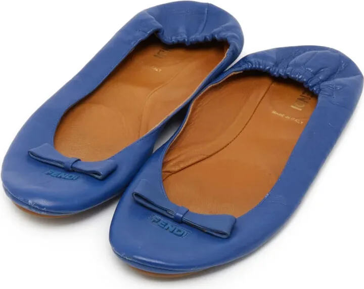 Logo-Lettering Leather Ballet Flats - Image 4