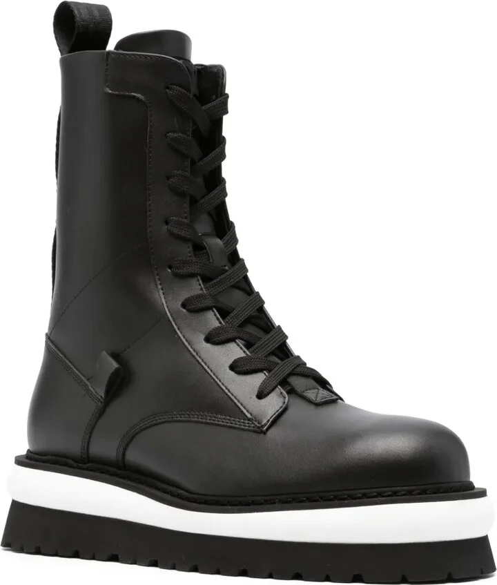 Logo-Lettering Leather Boots - Image 2