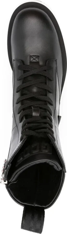 Logo-Lettering Leather Boots - Image 4