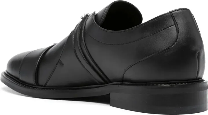 Logo-Lettering Leather Derby Shoes - Image 3
