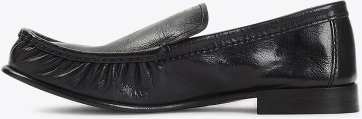 Logo Lettering Leather Loafers - Image 2