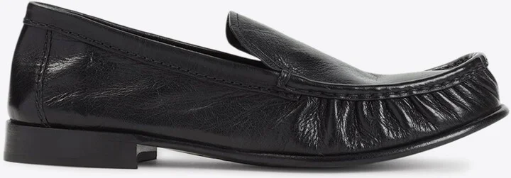Logo Lettering Leather Loafers