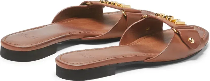 Logo-Lettering Leather Sandals - Image 3