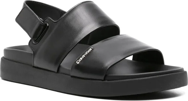 Logo-Lettering Leather Sandals - Image 2