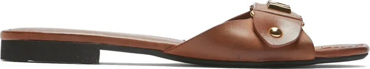 Logo-Lettering Leather Sandals