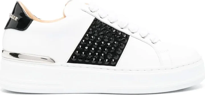 Logo-Lettering Leather Sneakers