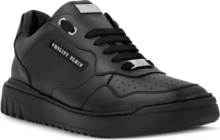 Logo-Lettering Leather Trainers - Image 2
