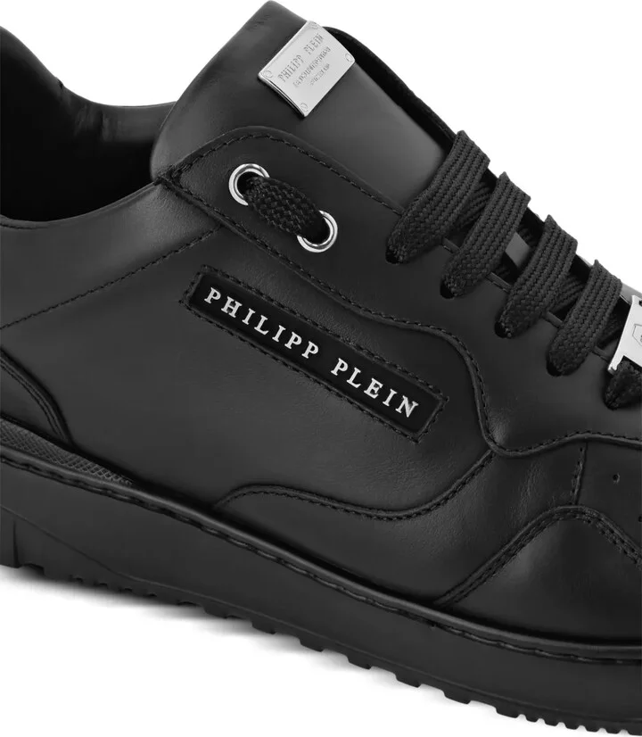Logo-Lettering Leather Trainers - Image 4