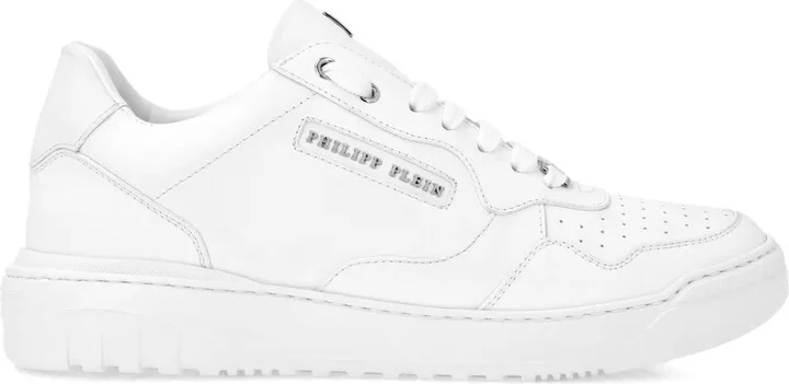 Logo-Lettering Leather Trainers