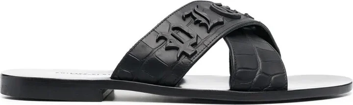 Logo-Lettering Open Toe Sandals