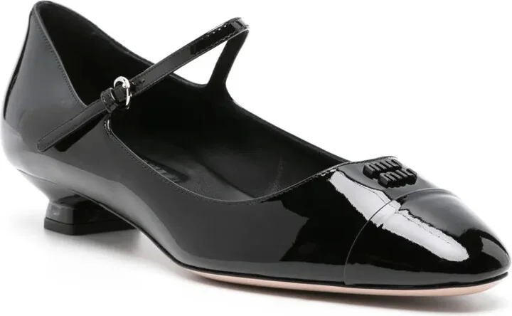 Logo-Lettering Patent Ballerina Shoes - Image 2