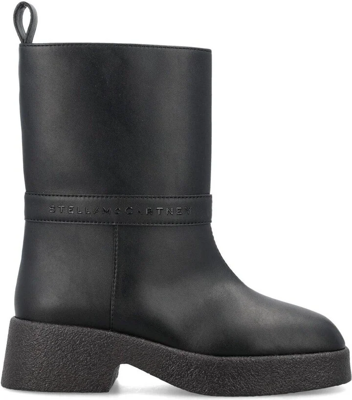 Logo Lettering Pull-on Ankle Boots