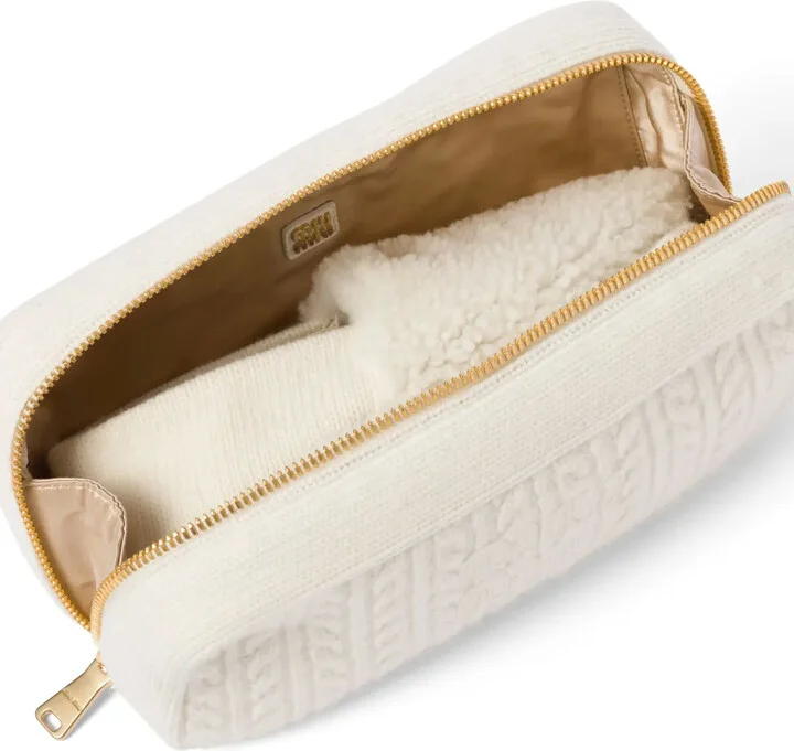 Logo-Lettering Shearling Slippers And Case Set - Image 3