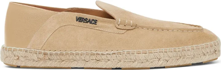 Logo-Lettering Suede Espadrilles