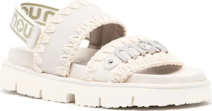 Logo-Lettering Suede Sandals - Image 2