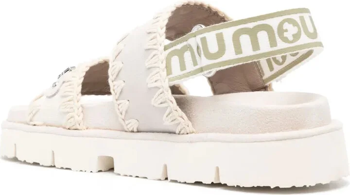 Logo-Lettering Suede Sandals - Image 3