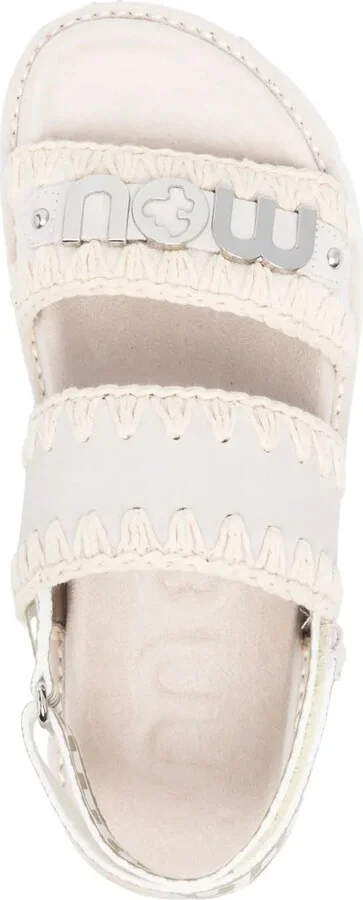 Logo-Lettering Suede Sandals - Image 4
