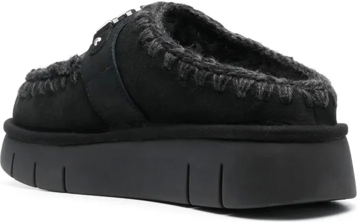 Logo-Lettering Suede Slippers - Image 3