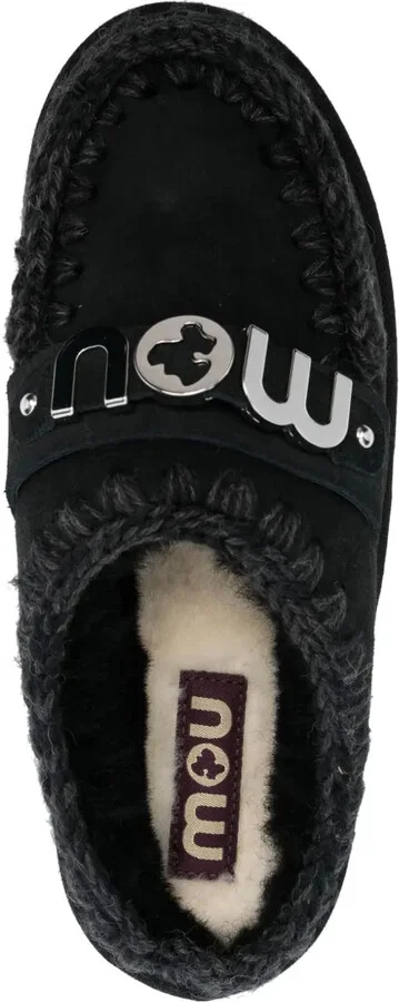 Logo-Lettering Suede Slippers - Image 4