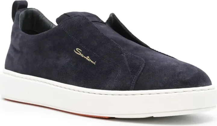 Logo-Lettering Suede Sneakers - Image 2