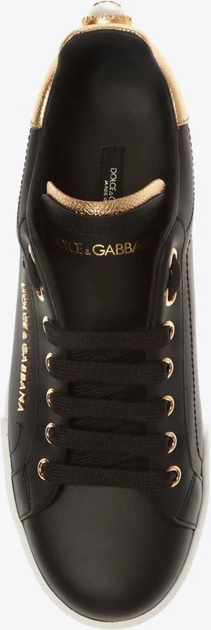 Logo Low-Top Leather Sneakers - Image 3
