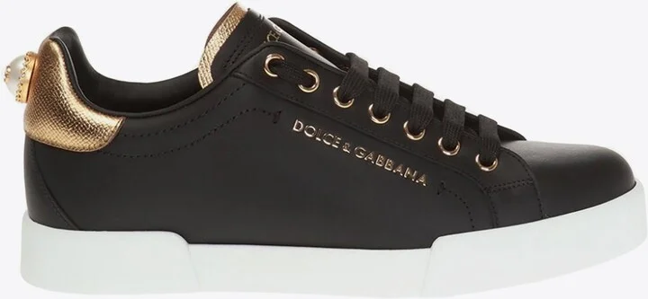 Logo Low-Top Leather Sneakers
