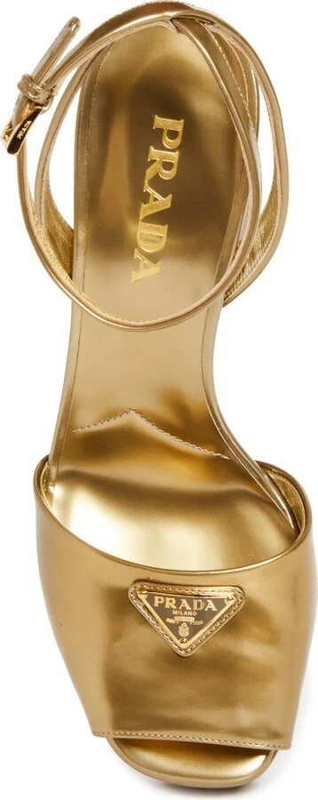 Logo Metallic Leather Platform Sandal - Image 5
