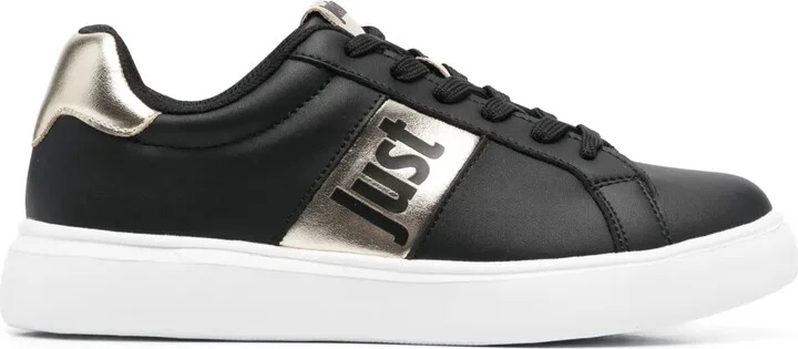 Logo Metallic-Stripe Sneakers