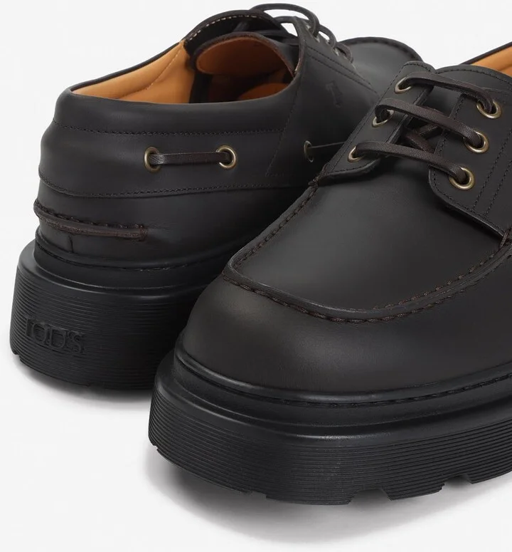 Logo Monogram Leather Derby Shoes - Image 3