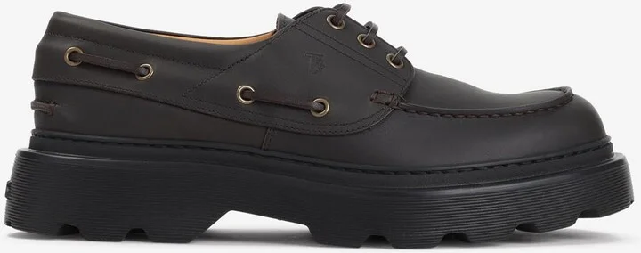 Logo Monogram Leather Derby Shoes