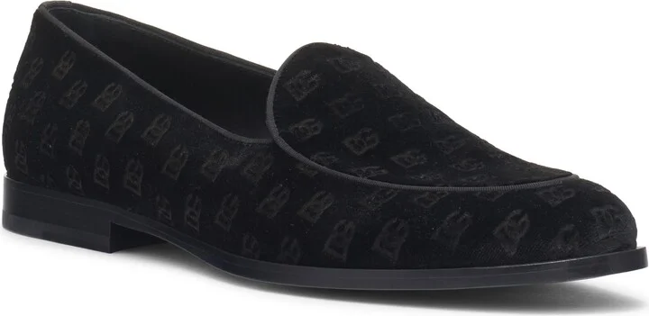Logo Monogram Velvet Loafer