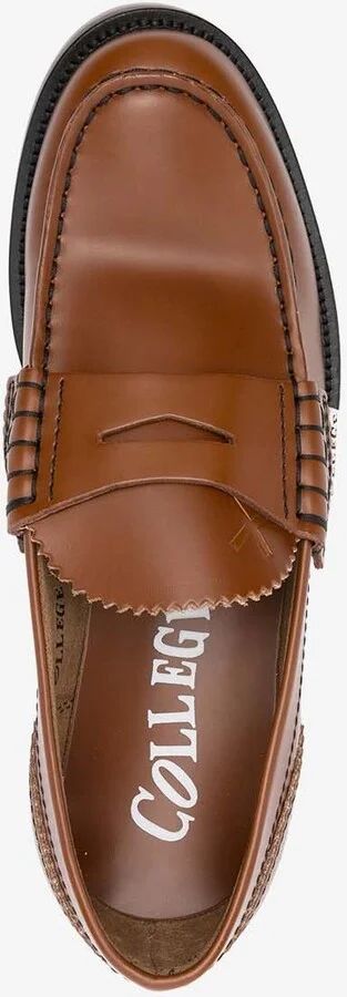 Logo-Patch Calf Leather Loafers - Image 3
