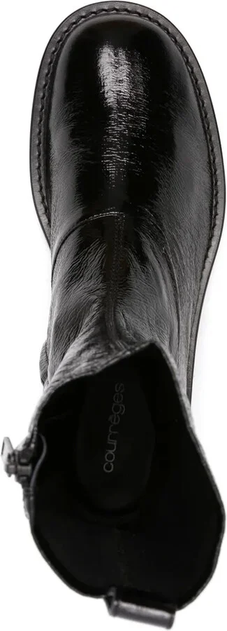 Logo-Patch Cracked-Effect Boots - Image 4