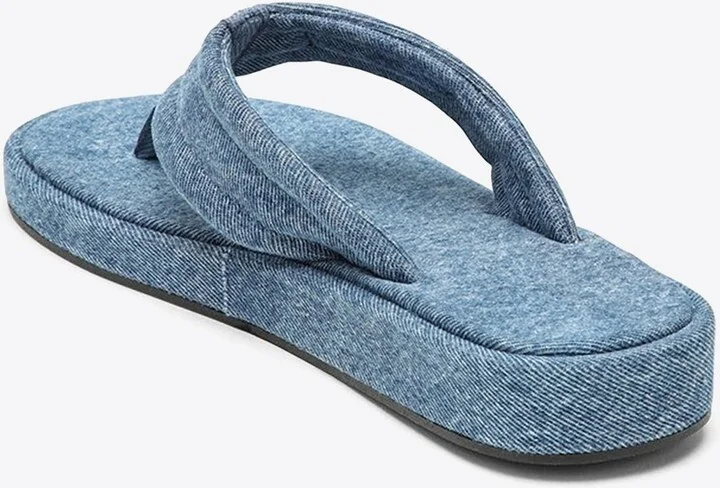 Logo-Patch Denim Flip-Flops - Image 3