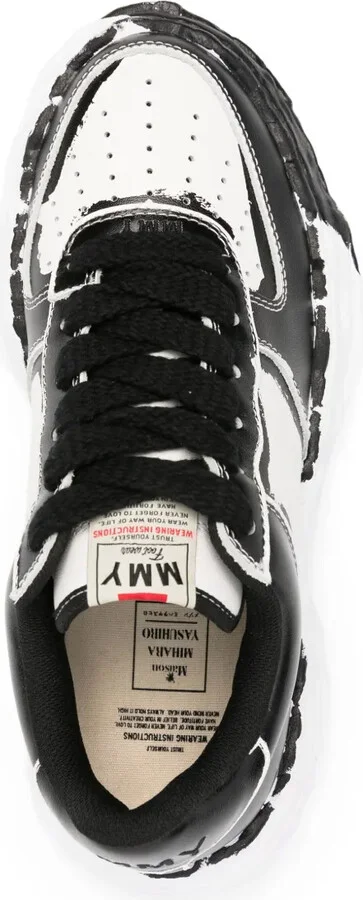 Logo-Patch Faded-Effect Sneakers - Image 4