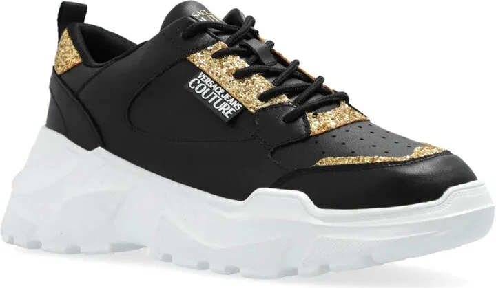 Logo-Patch Glitter-Detailing Sneakers - Image 4