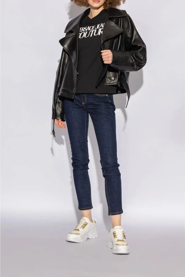 Logo-Patch Glitter-Detailing Sneakers - Image 3