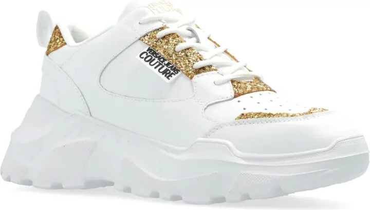 Logo-Patch Glitter-Detailing Sneakers - Image 4