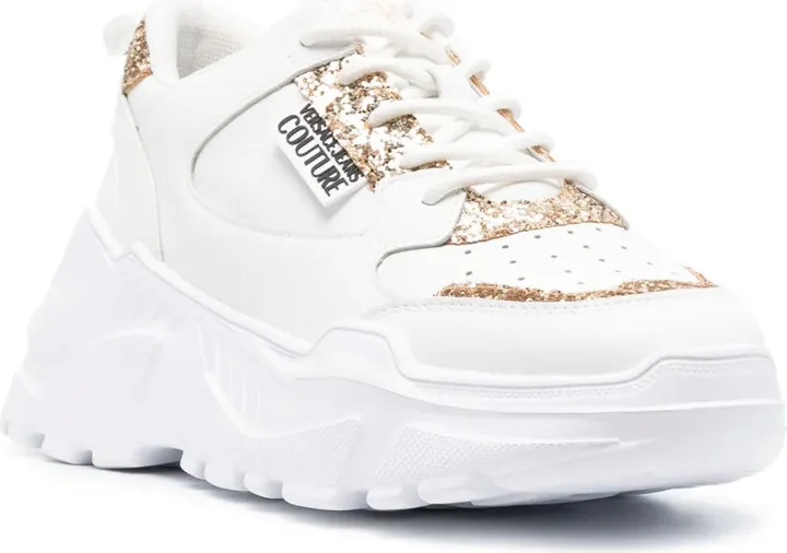 Logo-Patch Glitter-Detailing Sneakers - Image 2
