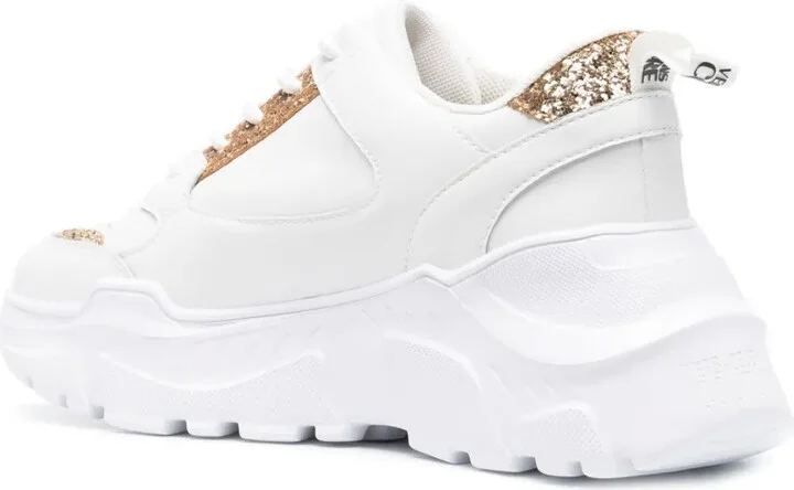 Logo-Patch Glitter-Detailing Sneakers - Image 3