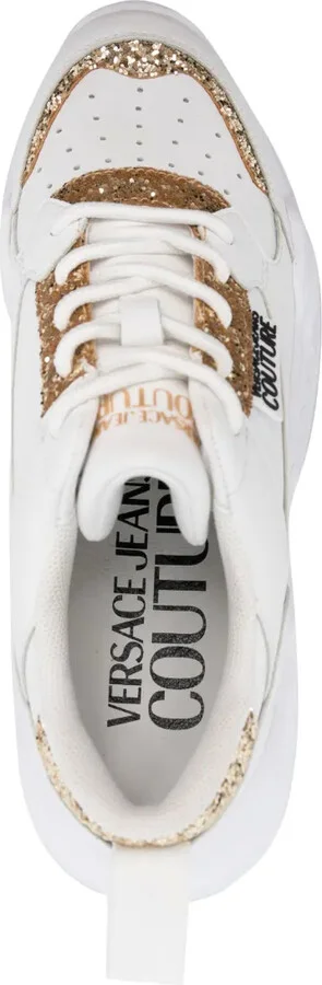 Logo-Patch Glitter-Detailing Sneakers - Image 4