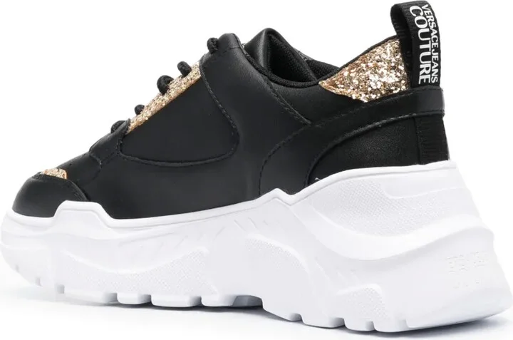 Logo-Patch Glitter-Detailing Sneakers - Image 3